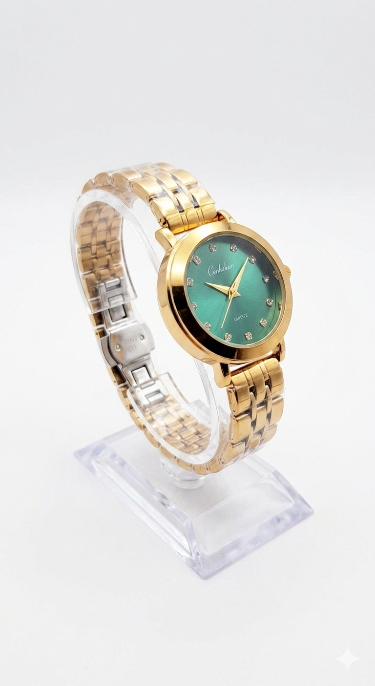 Montre légère avec cadran vert