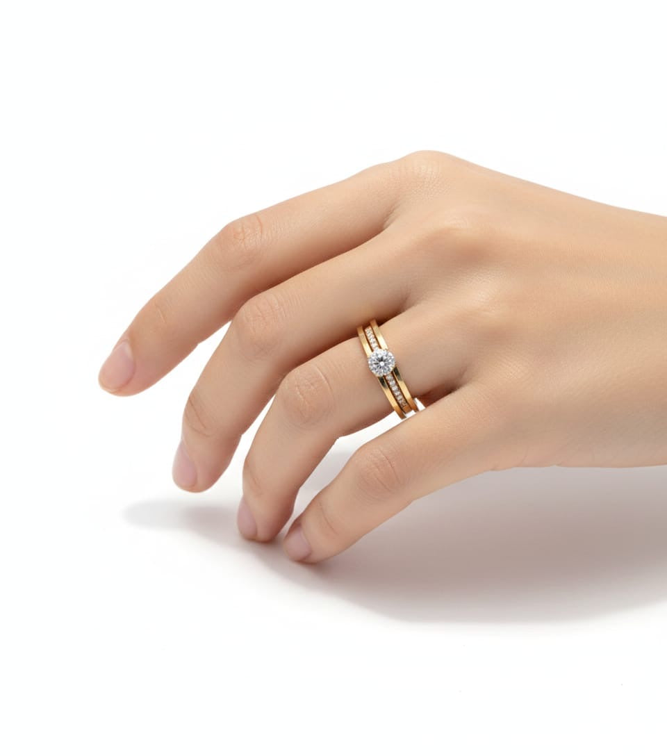 bague de mariage légère.
